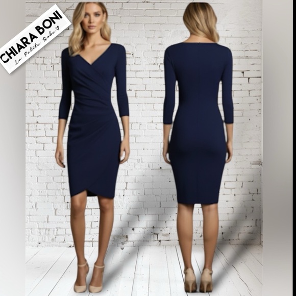 CHIARA BONI LA PETITE ROBE Emertiene 3/4-Sleeve Wrap-Style...